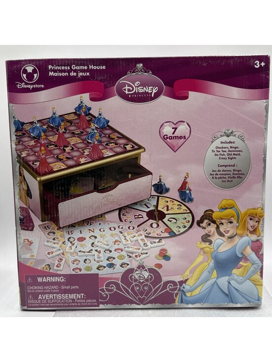Disney Other - Disney Store Princess Board Game House 2002 Storage Box 7 Games Sealed Checkers